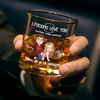 Custom Whiskey Glass - Personalized Anniversary Christmas Wedding Gifts For Husband And Wife, Him And Her - For Lovers Who Laugh, Flirt And Pour Again