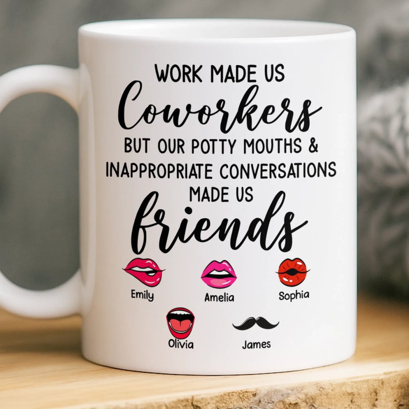Custom Mug - Personalized Funny Gifts For Coworker, Work Bestie - Teamwork Makes Days Better