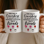 Custom Mug - Personalized Funny Gifts For Coworker, Work Bestie - Teamwork Makes Days Better