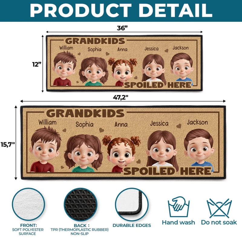 Custom Runner Rug - Personalized Birthday Gifts For Grandpa, Grandma - Small Feet, Big Love, Happy home