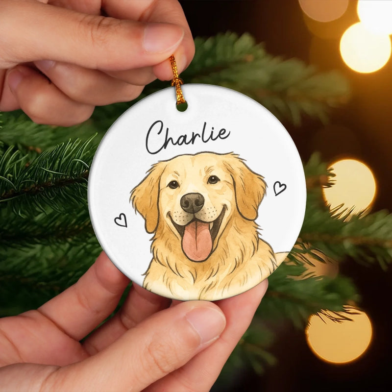 Custom Photo Ceramic Ornament - Personalized Christmas Birthday Gifts For Dog Cat Lovers, Dog Dad And Mom, Cat Owners - One Paw Closer To Pure Joy