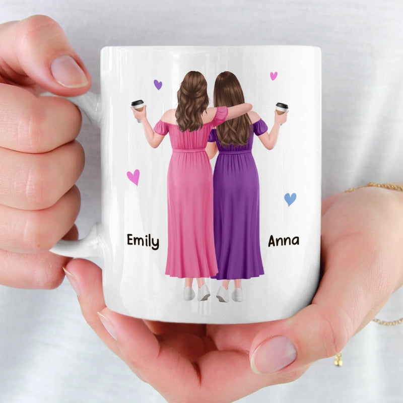 Custom Mug - Personalized Best Friend Birthday Gifts For Women, Besties, Sisters, BFF - Besties Make Life Shine Bright