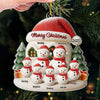 Custom Snowman Acrylic Ornament - Personalized Christmas Birthday Gifts For Mom, Dad, Brother, Sister, Kids - Love Grows In Our Circle