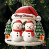 Custom Snowman Acrylic Ornament - Personalized Christmas Birthday Gifts For Mom, Dad, Brother, Sister, Kids - Love Grows In Our Circle