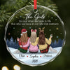 Custom Circle Glass Ornament - Personalized Best Friend Christmas Birthday Gifts For Women, Besties, Sisters, BFF - Friendship Hits Different