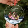Custom Circle Glass Ornament - Personalized Best Friend Christmas Birthday Gifts For Women, Besties, Sisters, BFF - Friendship Hits Different