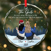 Custom Circle Glass Ornament - Personalized Best Friend Christmas Birthday Gifts For Women, Besties, Sisters, BFF - Friendship Hits Different