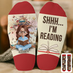 Custom Name Book Lover Gifts - Personalized Middle Tube Socks