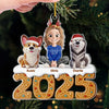 Custom Acrylic Ornament - Personalized Christmas Birthday Gifts For Dog Cat Lovers, Dog Dad And Mom, Cat Owners - Joy Comes With Paws