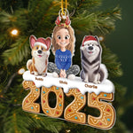 Custom Acrylic Ornament - Personalized Christmas Birthday Gifts For Dog Cat Lovers, Dog Dad And Mom, Cat Owners - Joy Comes With Paws