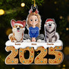 Custom Acrylic Ornament - Personalized Christmas Birthday Gifts For Dog Cat Lovers, Dog Dad And Mom, Cat Owners - Joy Comes With Paws