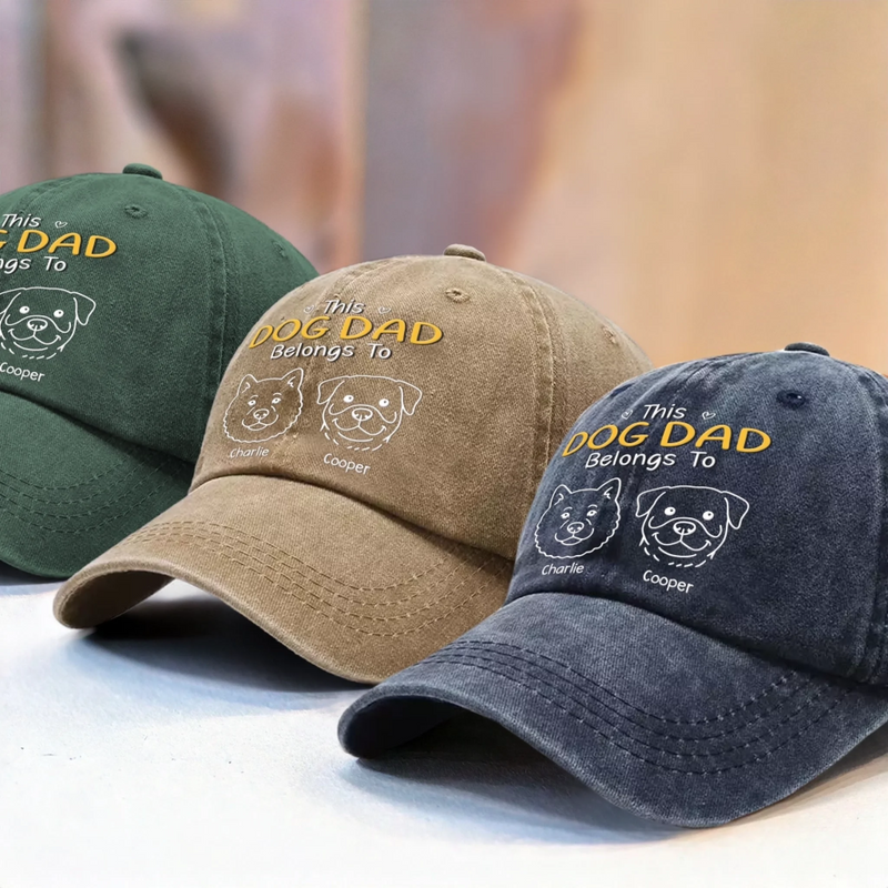 Custom Vintage Washed Denim Baseball Cap - Personalized Christmas Birthday Gifts For Dog Cat Lovers, Dog Dad And Mom, Cat Owners - Proud Father Of Fur Legends