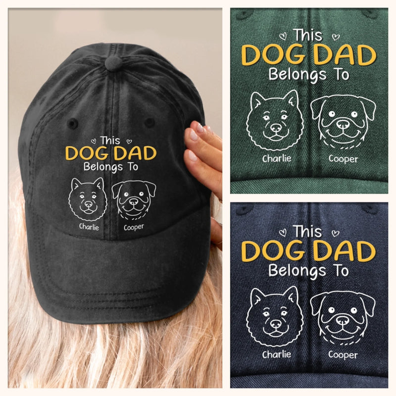 Custom Vintage Washed Denim Baseball Cap - Personalized Christmas Birthday Gifts For Dog Cat Lovers, Dog Dad And Mom, Cat Owners - Proud Father Of Fur Legends