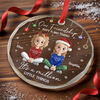 Custom Circle Glass Ornament - Personalized Best Friend Christmas Birthday Gifts For Women, Besties, Sisters, BFF - Besties Making Magic This Noel