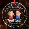 Custom Circle Glass Ornament - Personalized Best Friend Christmas Birthday Gifts For Women, Besties, Sisters, BFF - Besties Making Magic This Noel