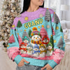 Custom Snowman Unisex Ugly Sweatshirt - Personalized Christmas Birthday Gifts For Mom, Grandma - Grandma And Kids Growing Joy