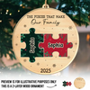 Custom Double Layer Wooden Ornament - Personalized Christmas Birthday Gifts For Mom, Dad, Brother, Sister, Kids - All The Pieces Of Us