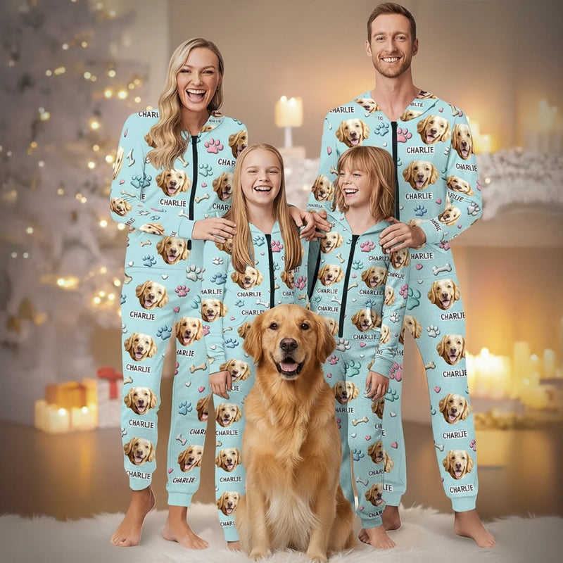 Custom Photo Adult Onesie - Personalized Christmas Birthday Gifts For Dog Cat Lovers, Dog Dad And Mom, Cat Owners - Me And My Dog, The Real Couple Goals