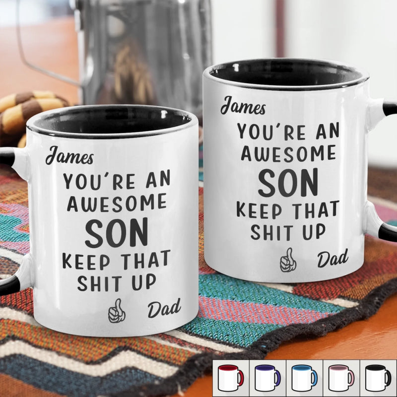 Custom Accent Mug - Personalized Birthday Gifts For Mom, Dad, Daughter, Son - Powered By Your Endless Energy