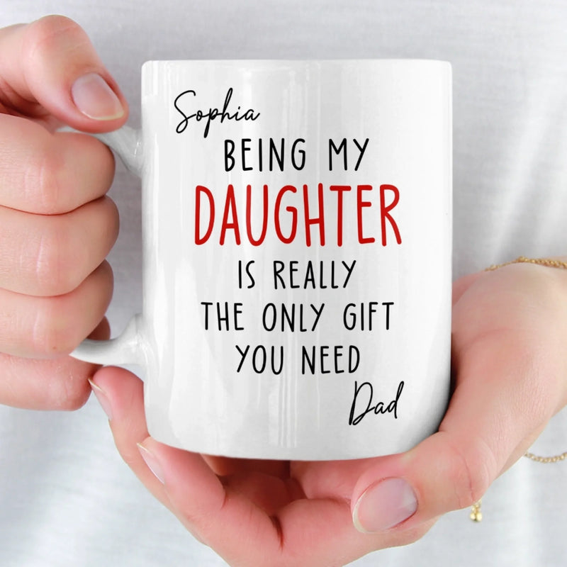 Custom Mug - Personalized Birthday Gifts For Mom, Dad, Son, Daughter - Growing With You Feels Magical