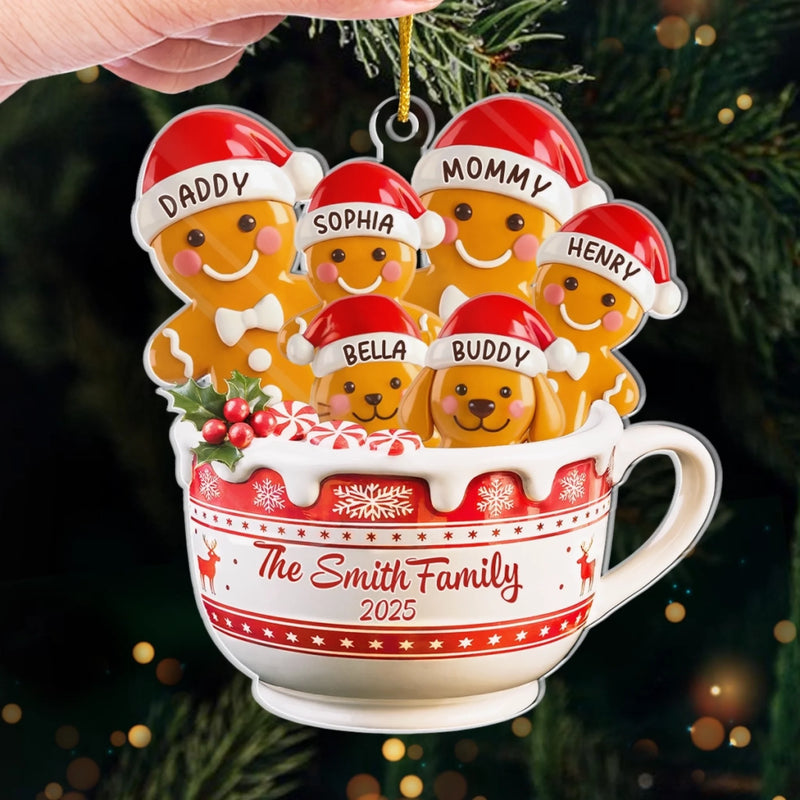 Custom Acrylic Ornament - Personalized Christmas Birthday Gifts For Mom, Dad, Brother, Sister, Kids - Holiday Joy With Our Crew