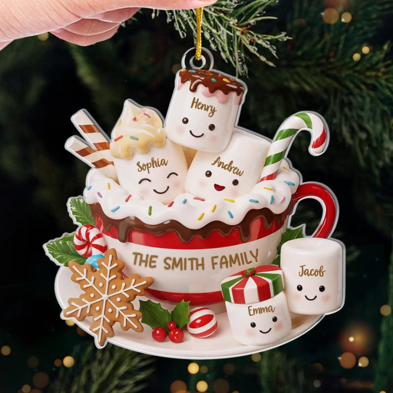 Custom Acrylic Ornament - Personalized Christmas Birthday Gifts For Mom, Dad, Brother, Sister, Kids - Together We Glow This Noel