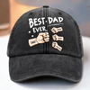 Custom Vintage Washed Denim Baseball Cap - Personalized Christmas Birthday Gifts For Dad, Grandpa - The Crew Calls Him Dad