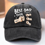 Custom Vintage Washed Denim Baseball Cap - Personalized Christmas Birthday Gifts For Dad, Grandpa - The Crew Calls Him Dad