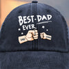 Custom Vintage Washed Denim Baseball Cap - Personalized Christmas Birthday Gifts For Dad, Grandpa - The Crew Calls Him Dad