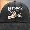 Custom Vintage Washed Denim Baseball Cap - Personalized Christmas Birthday Gifts For Dad, Grandpa - The Crew Calls Him Dad