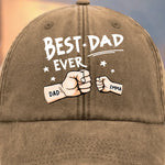 Custom Vintage Washed Denim Baseball Cap - Personalized Christmas Birthday Gifts For Dad, Grandpa - The Crew Calls Him Dad
