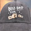 Custom Vintage Washed Denim Baseball Cap - Personalized Christmas Birthday Gifts For Dad, Grandpa - The Crew Calls Him Dad