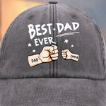 Custom Vintage Washed Denim Baseball Cap - Personalized Christmas Birthday Gifts For Dad, Grandpa - The Crew Calls Him Dad
