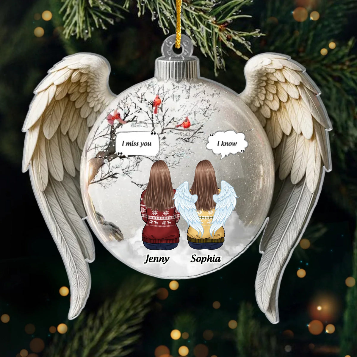 Custom Cardinal Acrylic Ornament - Personalized Christmas Memorial Sympathy Gifts For Loss Of Mom, Dad - Your Memory Shines Brightly