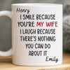 Custom Mug - Personalized Anniversary Christmas Wedding Gifts For Husband And Wife, Him And Her - Wife Life Chose Me
