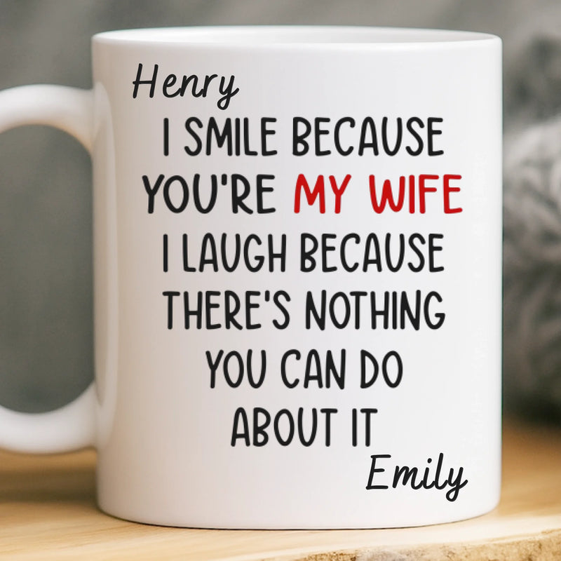 Custom Mug - Personalized Anniversary Christmas Wedding Gifts For Husband And Wife, Him And Her - Wife Life Chose Me