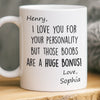 Custom Mug - Personalized Anniversary Christmas Wedding Gifts For Husband And Wife, Him And Her - My Emotional Support Human