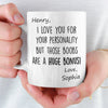 Custom Mug - Personalized Anniversary Christmas Wedding Gifts For Husband And Wife, Him And Her - My Emotional Support Human