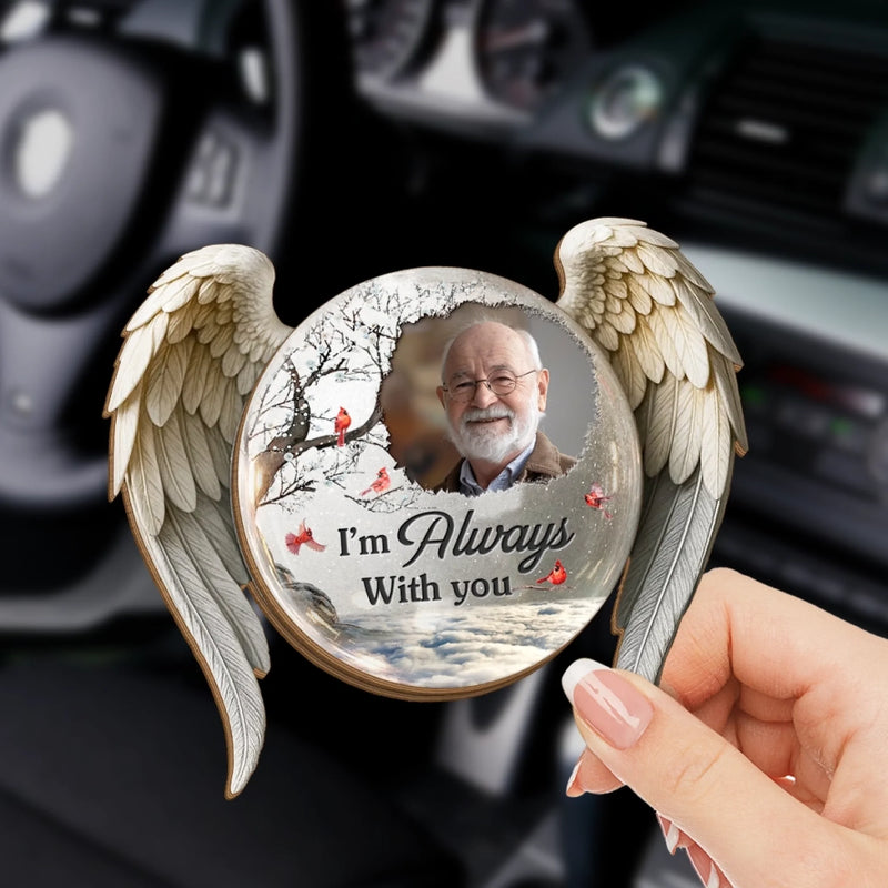 Custom Photo Car Visor Clip - Personalized Memorial Sympathy Gifts For Loss Of Mom, Dad - Never Truly Gone