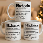 Custom Name Funny Bitch Dictionary Gifts for Women - Personalized Mugs