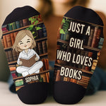 Custom Name Book Lover Gifts for Girls - Personalized Middle Tube Socks