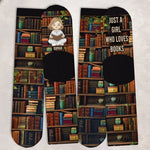Custom Name Book Lover Gifts for Girls - Personalized Middle Tube Socks