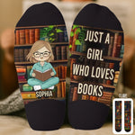 Custom Name Book Lover Gifts for Girls - Personalized Middle Tube Socks