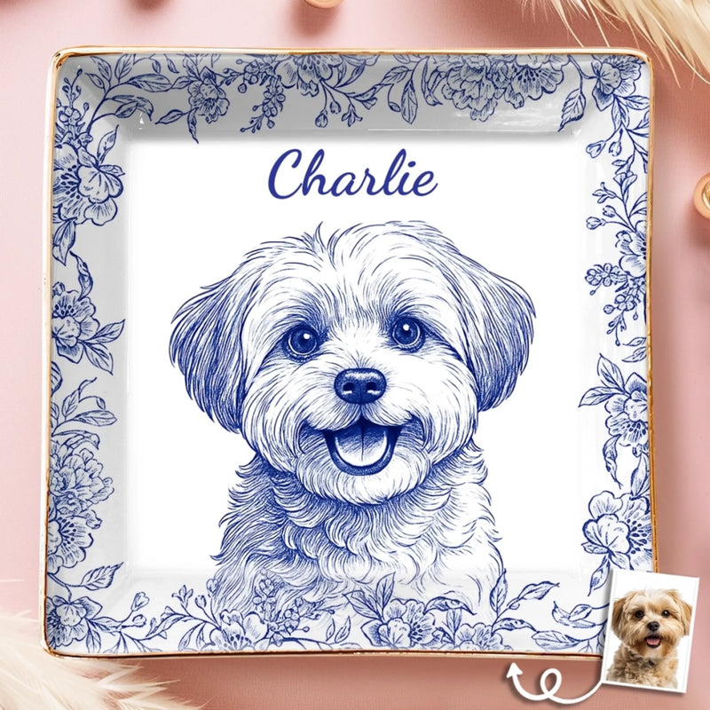 Custom Photo Full-Print Jewelry Dish - Personalized  Christmas Birthday Gifts For Dog Cat Lovers, Dog Dad And Mom, Cat Owners - Forever My Little Muse