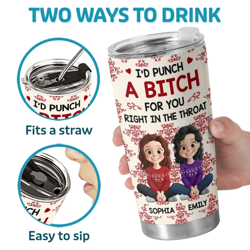 Custom Tumbler - Personalized Best Friend Christmas Birthday Gifts For Women, Besties, Sisters, BFF - Life Upgraded With My Besties