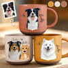 Custom Photo Printed Pottery Mug - Personalized Birthday Gifts For Dog Cat Lovers, Dog Dad And Mom, Cat Owners - Pets Are Family