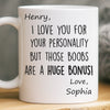 Custom Mug - Personalized Anniversary Christmas Wedding Gifts For Husband And Wife, Him And Her - My Emotional Support Human