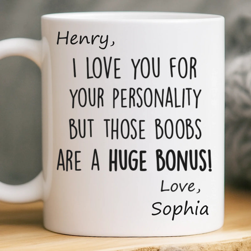 Custom Mug - Personalized Anniversary Christmas Wedding Gifts For Husband And Wife, Him And Her - My Emotional Support Human