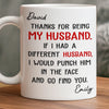 Custom Mug - Personalized Anniversary Christmas Wedding Gifts For Husband And Wife, Him And Her - You’re Lucky I Love You