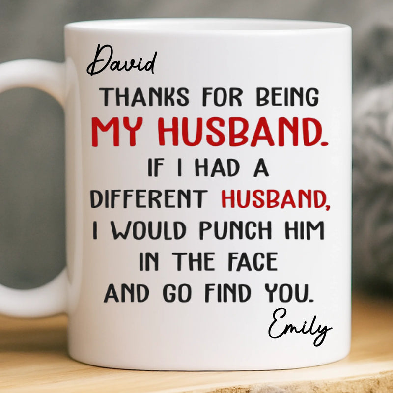 Custom Mug - Personalized Anniversary Christmas Wedding Gifts For Husband And Wife, Him And Her - You’re Lucky I Love You